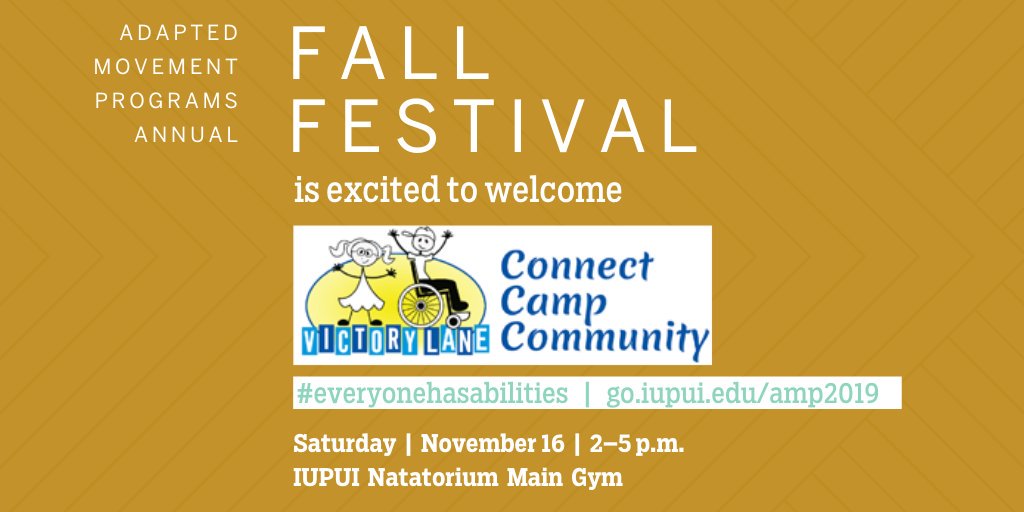AMPIUIndy's tweet photo. We're thrilled that @VictoryLaneCamp is a program partner for this weekend's fall festival. You can find out about their family-focused #disability #services on Saturday. https://t.co/nzaFkcAGcK https://t.co/cEsHlziErv