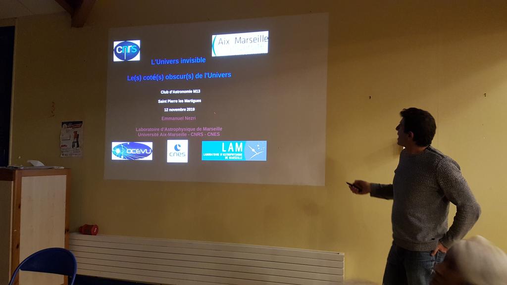 ThiDescamps's tweet photo. Ce soir Emmanuel #Nezri du @LAM_Marseille nous présente "l'univers invisible" https://t.co/e5OL5Br51S