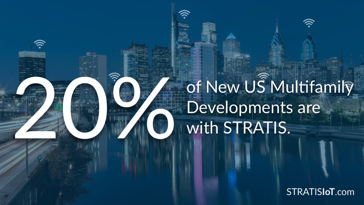 STRATISIoT's tweet photo. Did you know that STRATIS was deployed in 1 in 5 new #Multifamily developments in 2019? Find out why at #BOOTH152 during #OPTECH2019. #Proptech #IoT https://t.co/diFkifCkI1