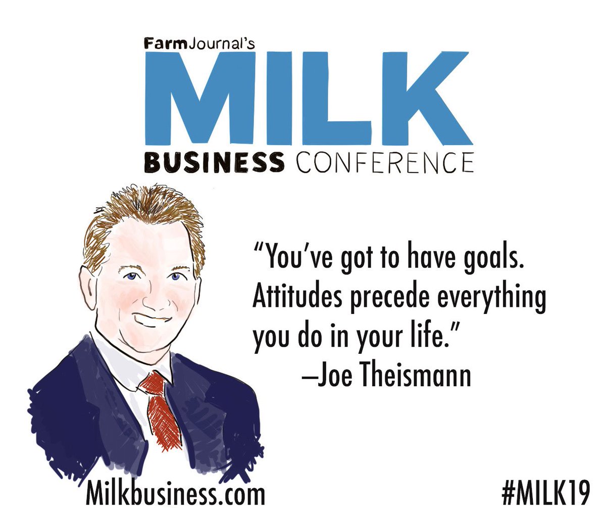 Football Hall of Famer Joe Theismann challenged the MILK Business audience to write down what they want to achieve to help them meet their goals. #MILK19 #dairy