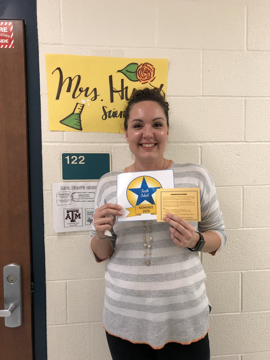 JGlaze_Edu's tweet photo. A big “Heck yeah!” to Mrs. Hunt! Congrats to the @McLeanMiddle Tech Idol nominee that’s doing innovative (and just plain FUN) things in her classroom! 📸🎉🏆 #FWEDChat @edteCheatham #techidol https://t.co/07DNNO8s2k