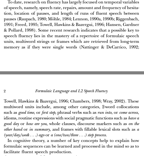 One of the staples of my approach: teaching chunks / multiword unit facilitates fluency. From Wood (2010)