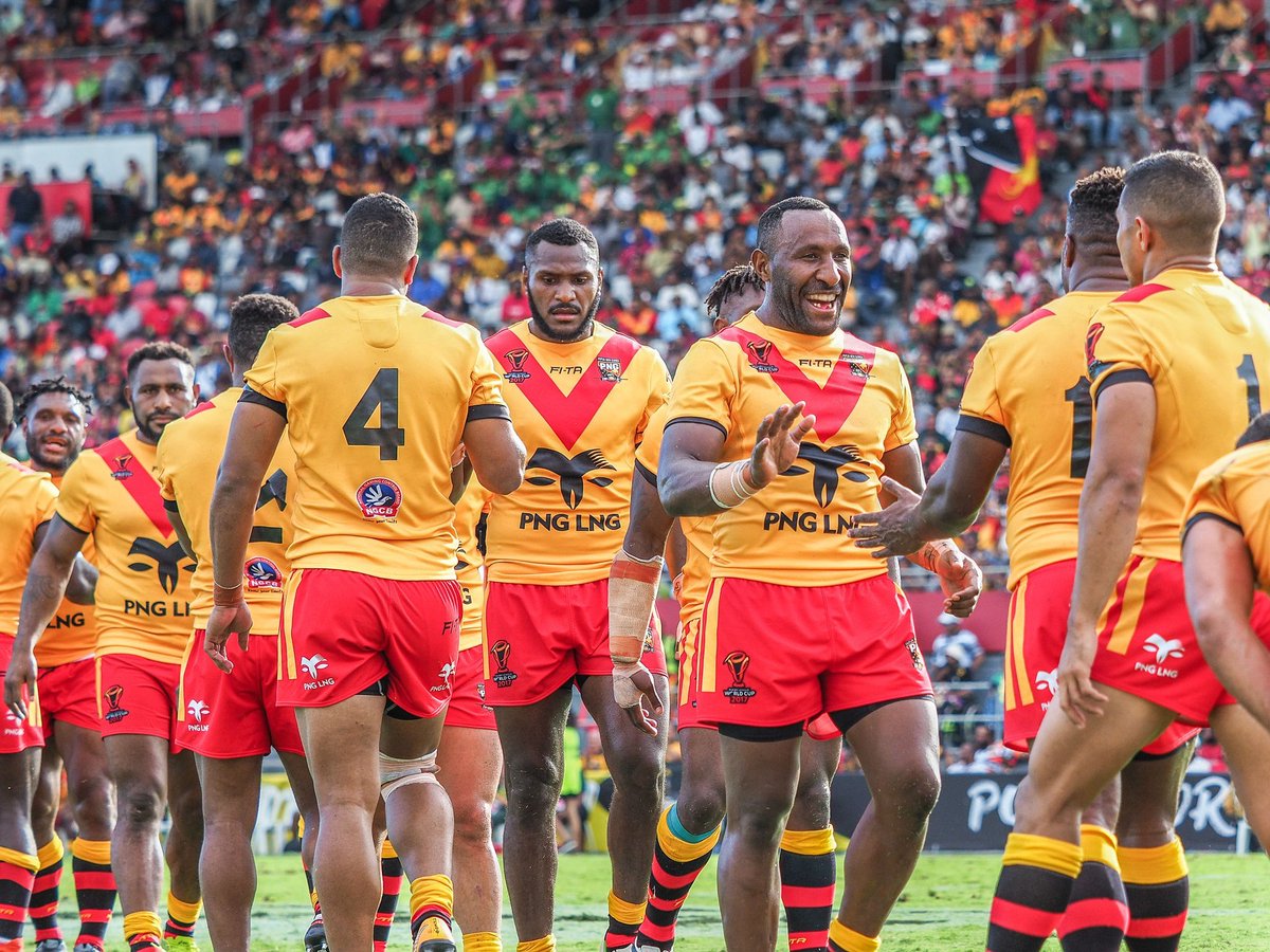 IntlRugbyLeague's tweet photo. The @PNGKumulsRL 🇵🇬 return home to Port Moresby this Saturday when they host the Great Britain Lions 🇬🇧 in a #IntRL Double Header at the National Football Stadium.

Great Tickets still available at: https://t.co/EVfB7qCjOo

#RugbyLeague #GBRLLions https://t.co/qgcRd0YtoN