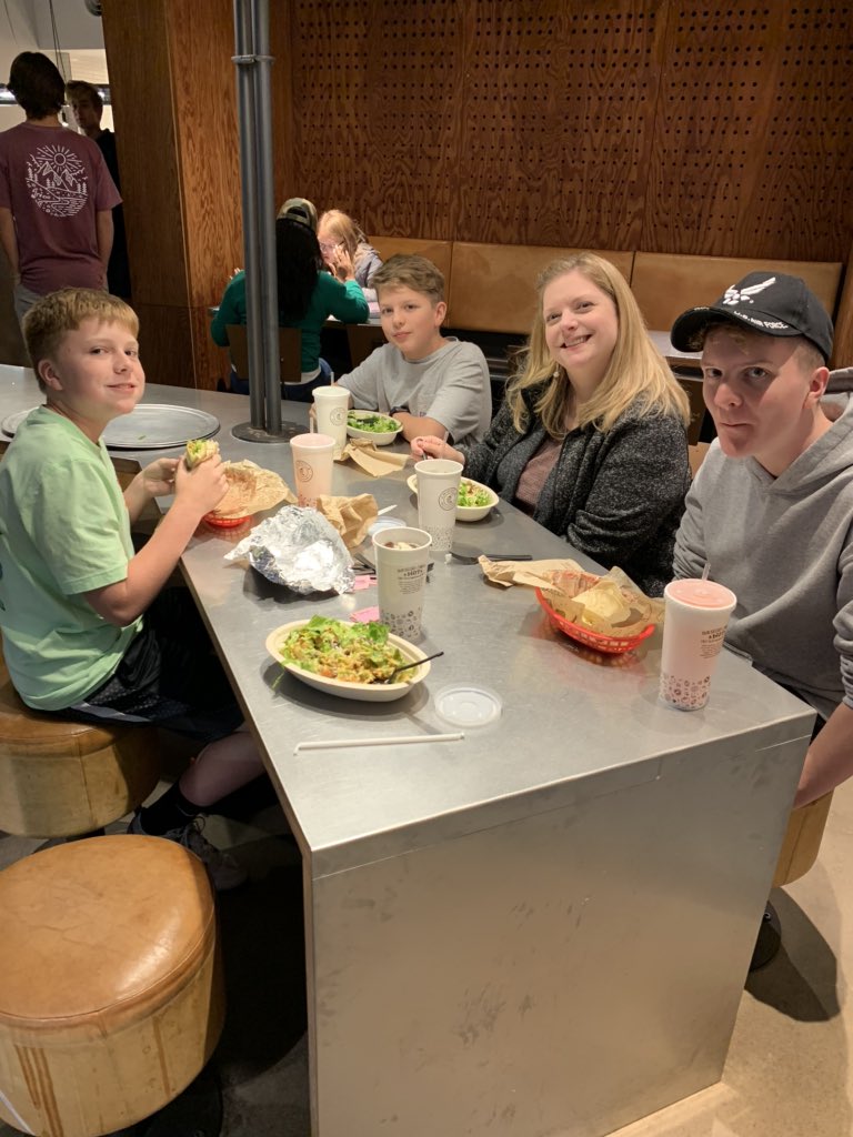 PRMS_Playhouse's tweet photo. Caught ya! Eating at Chipotle for spirit night... #prmsrocks https://t.co/SFSbYrJo4U
