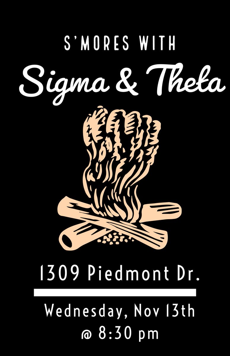 HSUSigmaAlpha's tweet photo. our next rush event! Smore’ with Sigma and Theta tomorrow at 8:30pm! 🍫 https://t.co/ETJAwa5W3B