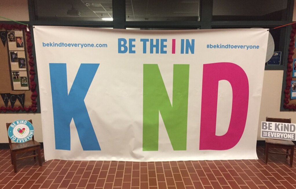 We are ready for World Kindness Day tomorrow! Excited to start one of the traveling banners for @SummerShirt4 ! Come take a pic and share using #bekindtoeveryone 
<a href="/katyisd/">Katy ISD</a>