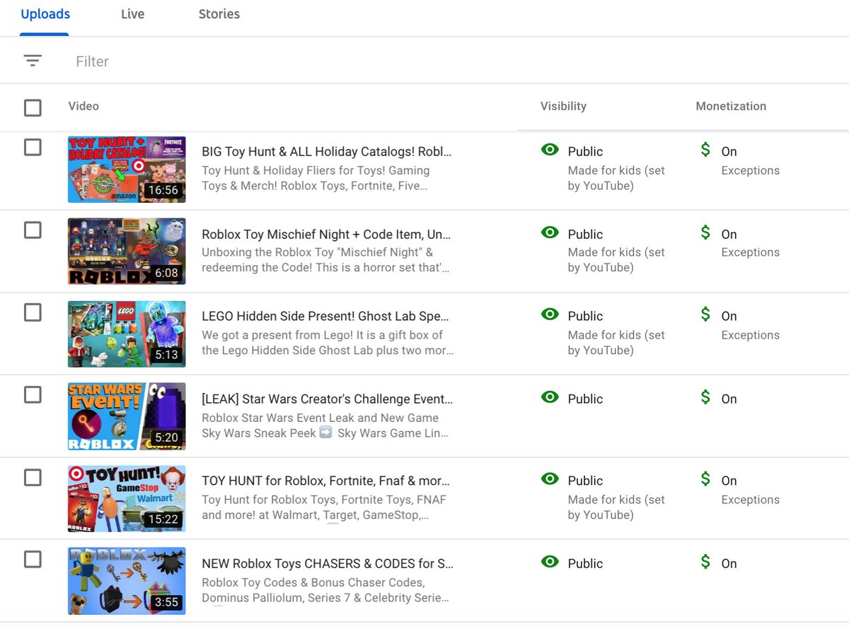 Lily On Twitter So Yt Is Marking The Vids Now As Kid My Roblox Toys And Toy Hunts Got Marked But My Roblox Gaming Vids And Roblox Leaks News Did Not Get