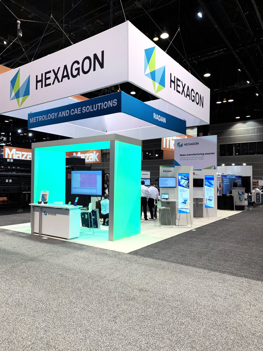 EDECorporation's tweet photo. Happy #techtuesday. Here's a look at @HexagonMI booth at the 2019 @FabtechExpo 🙌

#fabtechexpo #fabtech #metrology #makeitsmarter #manufacturing #tradeshow #exhibitdesign #tradeshowboothdesign #FABTECH19 https://t.co/9N3mIITYNh