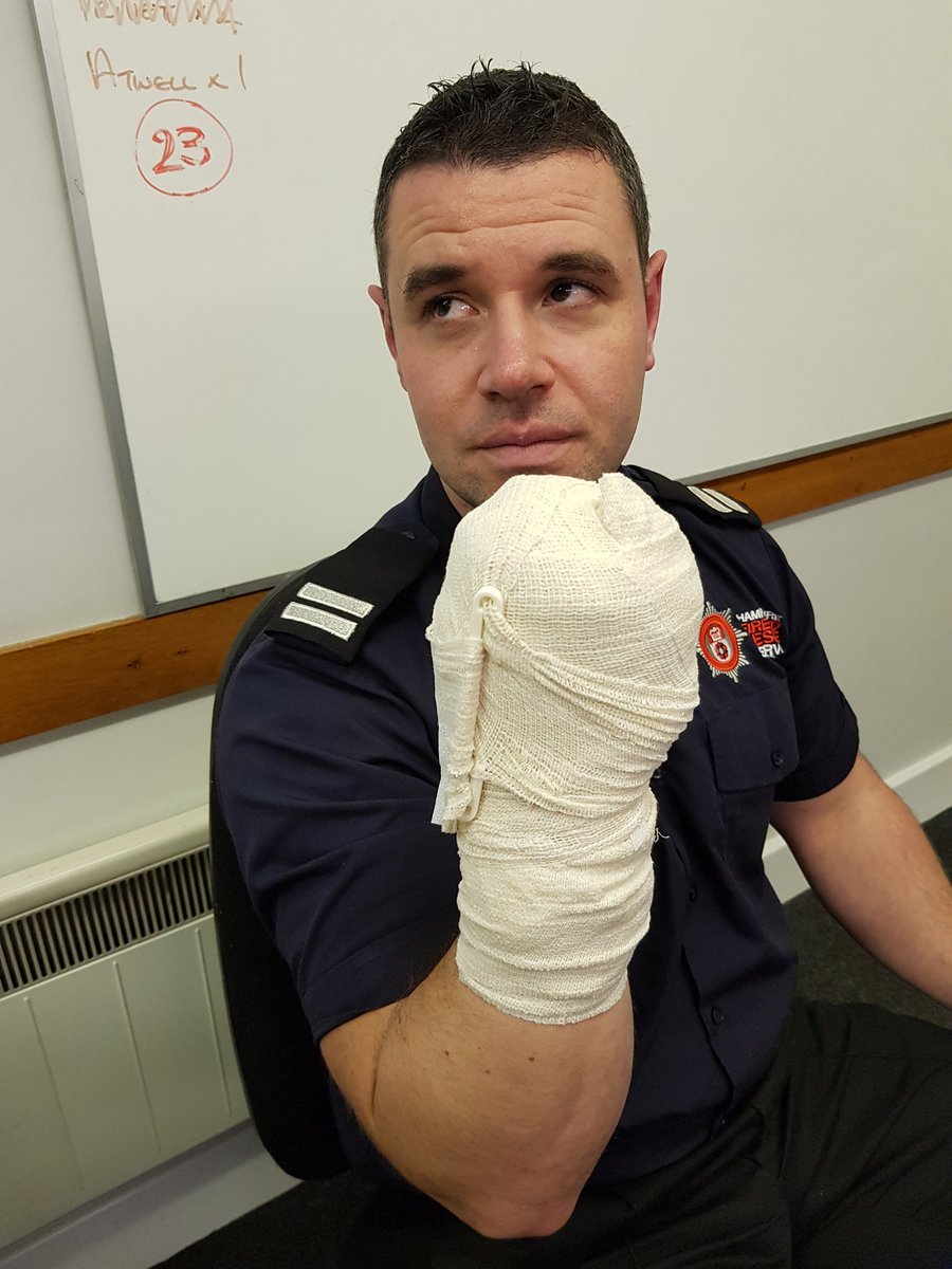 Botley38's tweet image. An evening of Immediate Emergency  Care for @Botley38 this evening. Some weird and wonderful bandage application. #firstonscene #notjustfires