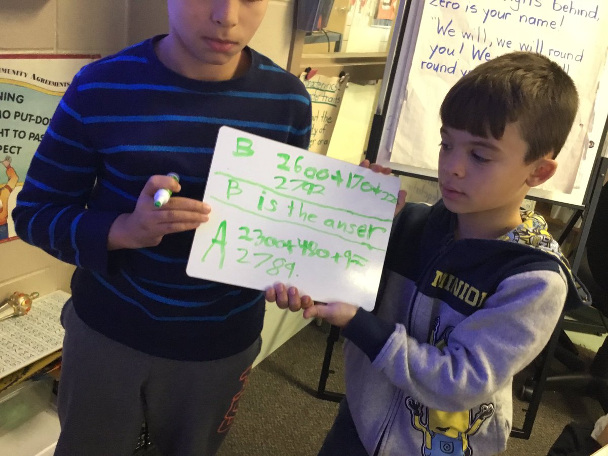 SandyGall71's tweet photo. @northwoodps @PrincipalRomano @LesleaMcmullen 4G did some great thinking during our math talk. #placevalue #greatestnumber https://t.co/Wqa59qwYOQ
