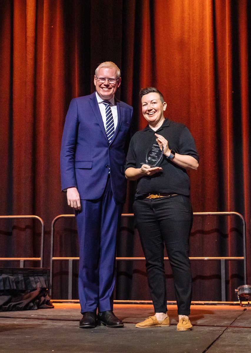 kate_osp's tweet photo. DCJ Practice Conference got off to a cracking start yesterday with the Minister’s award for practice leadership. Thank you Minister Ward and congratulations Tiffany Black, most worthy runner up, for your outstanding practice leadership for children out west @garethjward @facsnsw https://t.co/Vtwjmei0nr