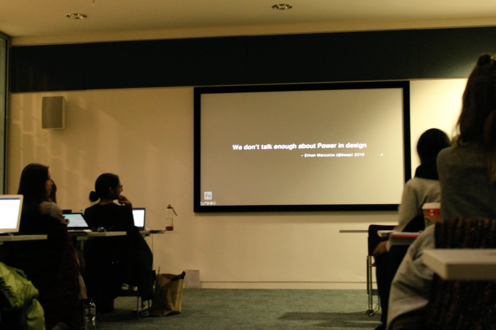 projectfunction's tweet photo. "We don't talk enough about Power in design" โ @beep
A slide we've made certain to include in every wave of #PFNotts thus far. We're lucky to remind this to our #PFLearners (as we, ourselves, were reminded, sat in the audience for Ethan's @naconf talk earlier this year..) ๐ https://t.co/zjouRsGlQK