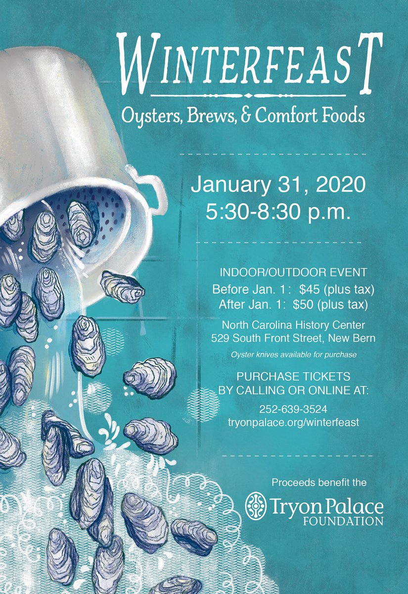 Still looking for those last minute holiday gifts? Tickets for WinterFeast make perfect stocking stuffers for food lovers &amp; great gifts for your hardworking coworkers! Ticket prices increase on Jan. 1, so purchase yours today at tryonpalace.org/winterfeast or at the NC History Center