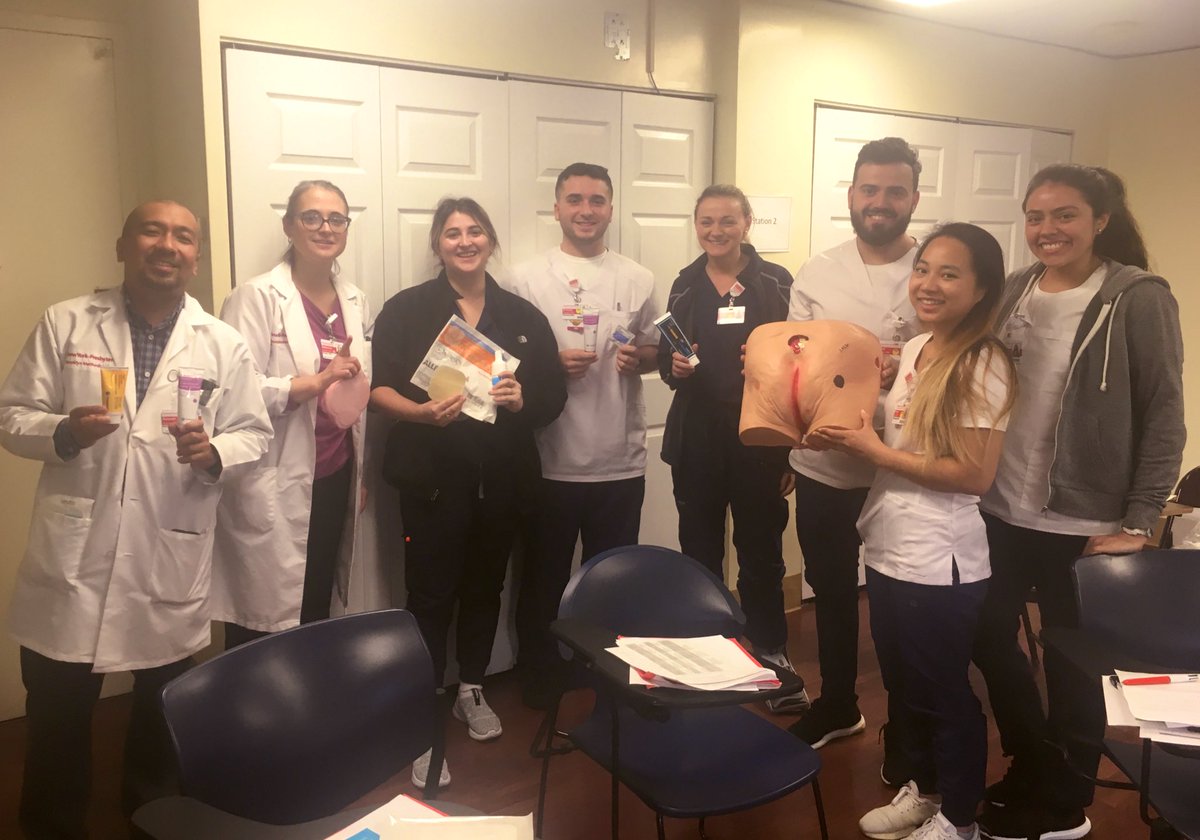 Homey_RN's tweet photo. Big thanks to our amazing Wound and Ostomy Care team! They partner with our @NYPBrooklyn Nurse Residents to practice using wound care products 🖐🏼👍🏼 @kenautencio @kcesario16 @SchwartzTzipora @LBrihn @ErnestoPMir #mentorship #nurseresidencyprogram #ittakesavillage #toraiseanRN https://t.co/8tSRQsfP9Z