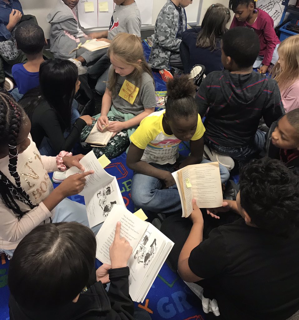 My 3rd grade students are totally enjoying their mysteries!!!
#jeschat 
#WALLERISDgreatness