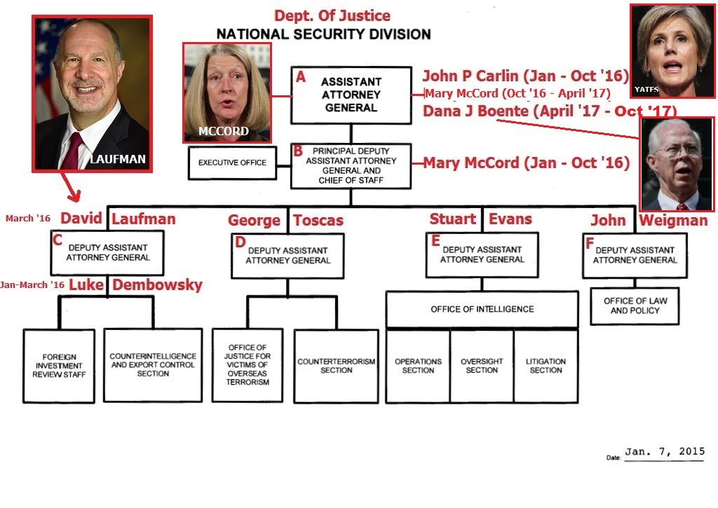 Senior Counsel to the Assistant Attorney General of the National Security Division of the Department of Justice.AAG John Carlin, then AAG Mary McCord. https://www.whitehouse.gov/presidential-actions/president-donald-j-trump-announces-intent-nominate-personnel-key-administration-posts-9/