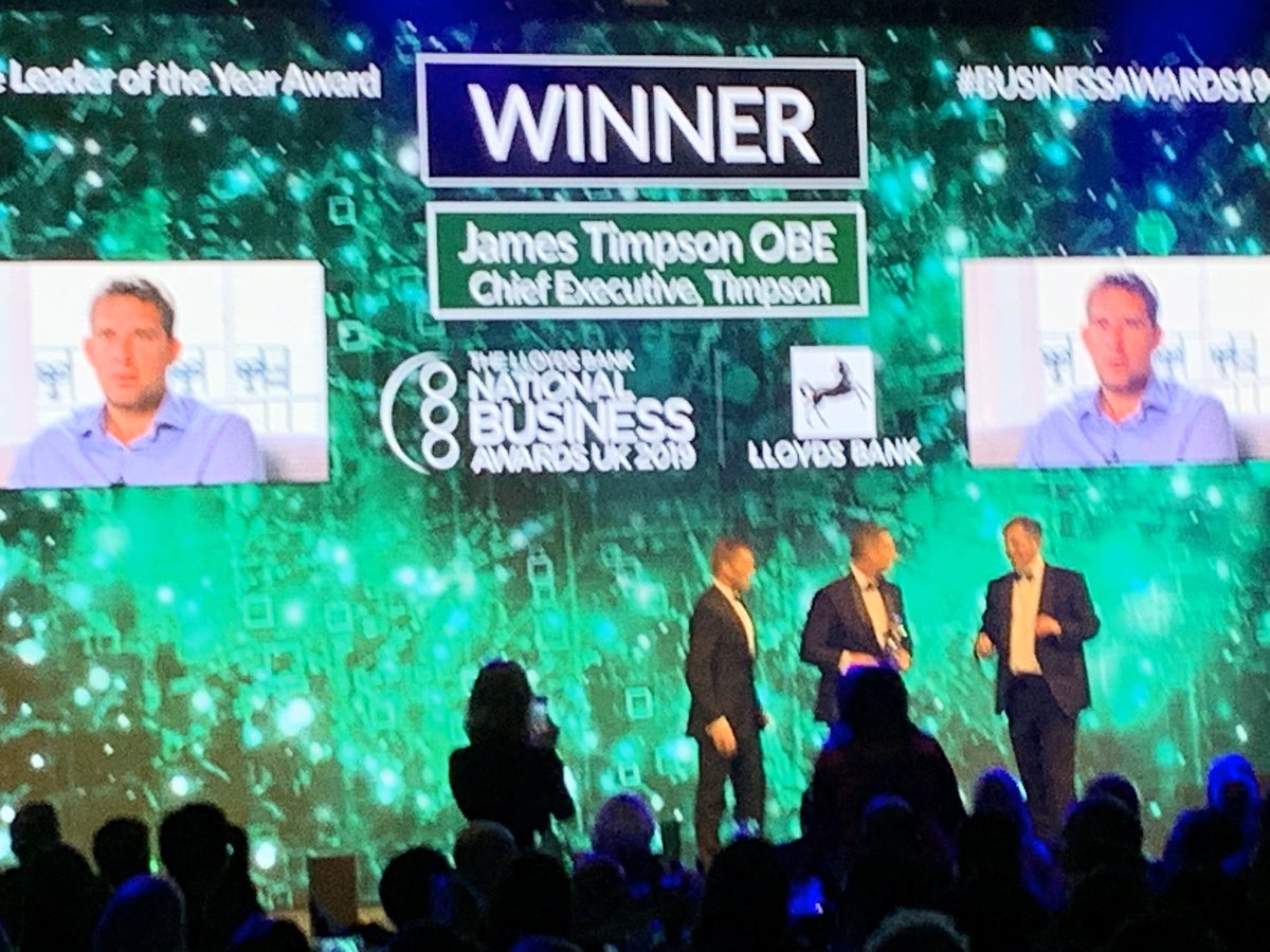 DSBatchelor's tweet photo. James Timpson is the business leader of the year-well deserved &amp; a good bloke-an example to us all @businessawards https://t.co/HrgOz1pYrN
