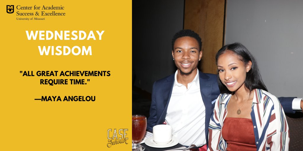 MizzouCASE's tweet photo. Your goals will take time and with time comes adversity, but through perseverance and consistent action, you will prevail, scholars. #HappyWednesdayWisdom! https://t.co/KdPCEWgdya