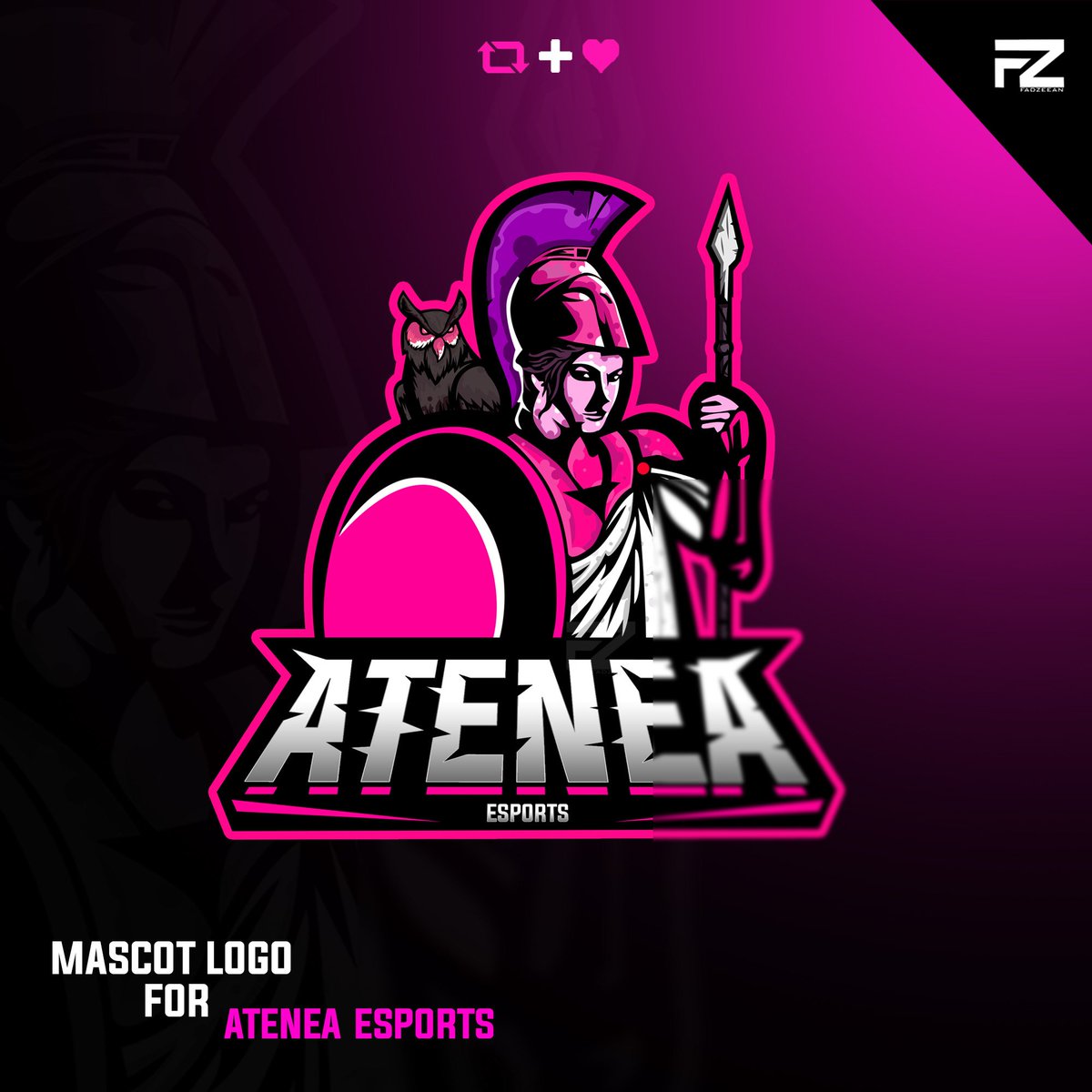 Mascot Logo for <a href="/Ateneaesports/">Atenea Esports</a> 
Hope you like it!
🔁RT &amp; ❤️LIKES are appreciated.