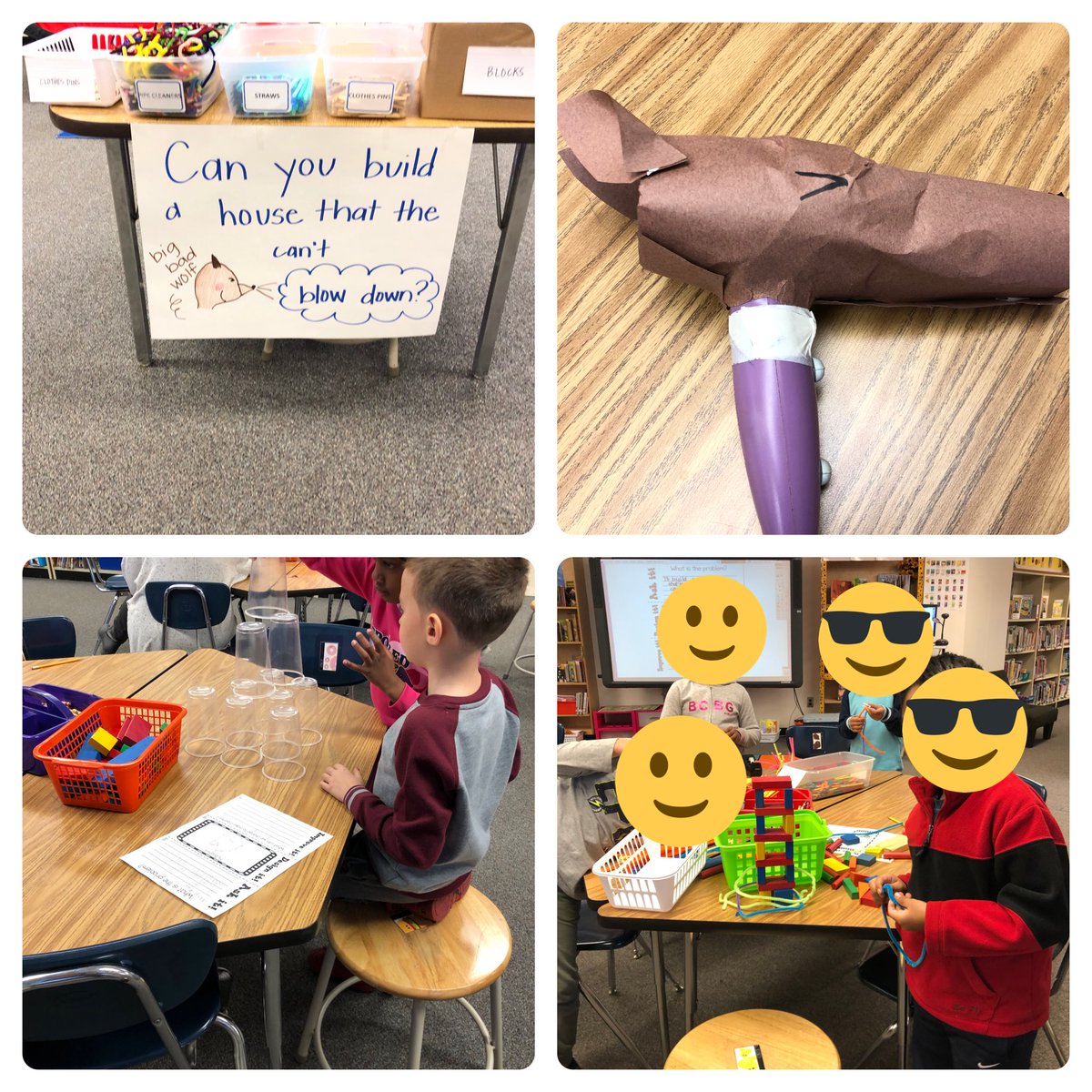 SKESLibrary's tweet image. Trying first Fairytale STEM challenge with first graders.  Engineers in the making!