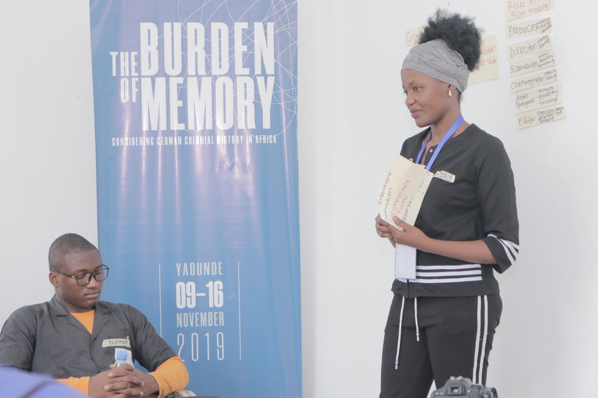 sylvienjobati's tweet photo. At the International Cultural Week #theburdenofmemory Goethe Institute Kamerun having a film workshop on documenting the perspective of young people on colonialism. The conversations and the arts put together is healing to me. https://t.co/AbdnmaVhtV