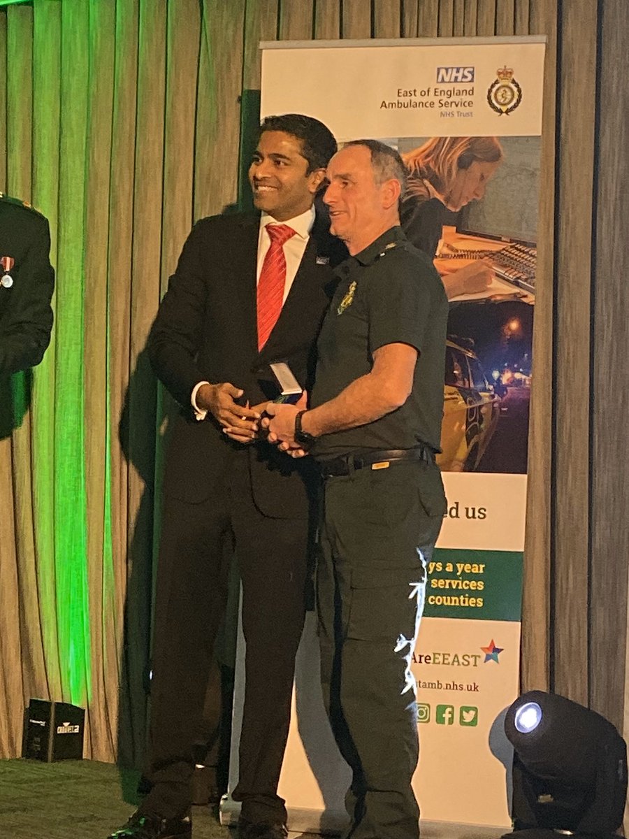 LukeSquibb1's tweet photo. Well done Chris for an amazing 25 years service tonight @EastEnglandAmb #eeastawards https://t.co/tYPfxqdu3M