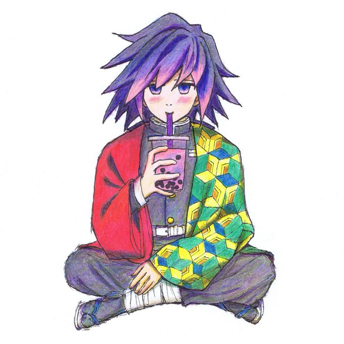 Ice KirinさんがTwitterに投稿した冨岡義勇(鬼滅の刃)のイラスト。