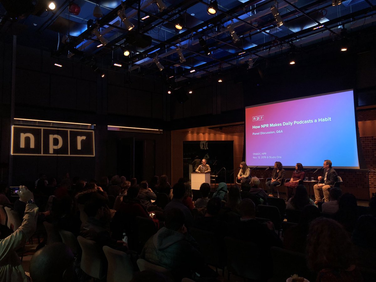 Laur_Katz's tweet photo. Excited to be back @NPR with #ONADC to hear about how they make daily podcasts π§ https://t.co/ser6t4nAGk