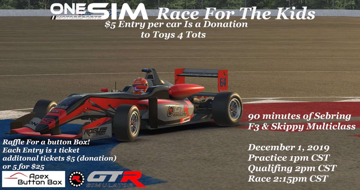 OneSimSport's tweet image. With Christmas right around the corner! We are hosting a race to raise money for the kids!!