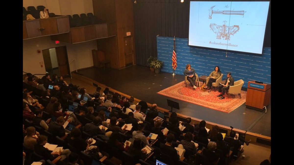 Very full house at Georgetown Laws #ColorofSurveillance conference last week where I spoke on targeted surveillance of poor and homeless