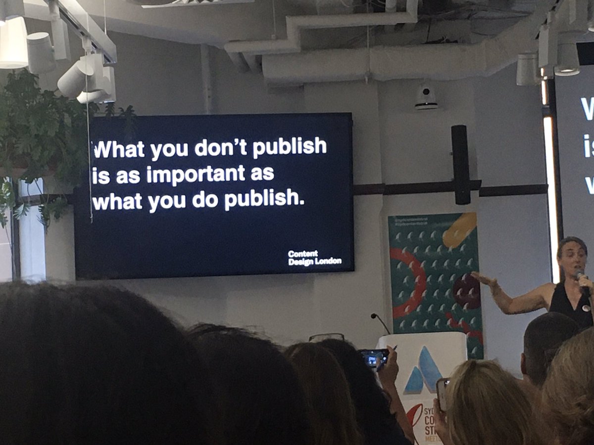 Insightful slide from #sydcontentstrategy on Monday night. Thanks @ContentDesignLN I’ll add this to my ongoing collection of getting buy-in for content design quotes #contentstrategy