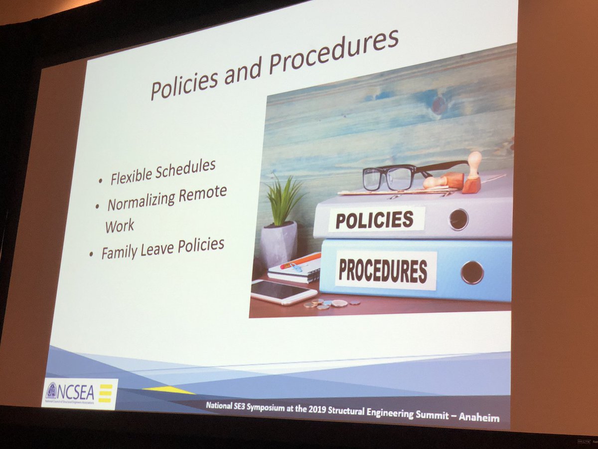 Get staff feedback to gain perspectives on satisfaction with firm policies &amp; procedures. 

Stephanie Slocum #EngineersRising
Angela Heinze <a href="/ttinc/">Thornton Tomasetti</a> 
George Theo Coughlin Porter Lundeen
<a href="/se3project/">SE3 Project</a> #management #leadership #engagement #retention #normalization