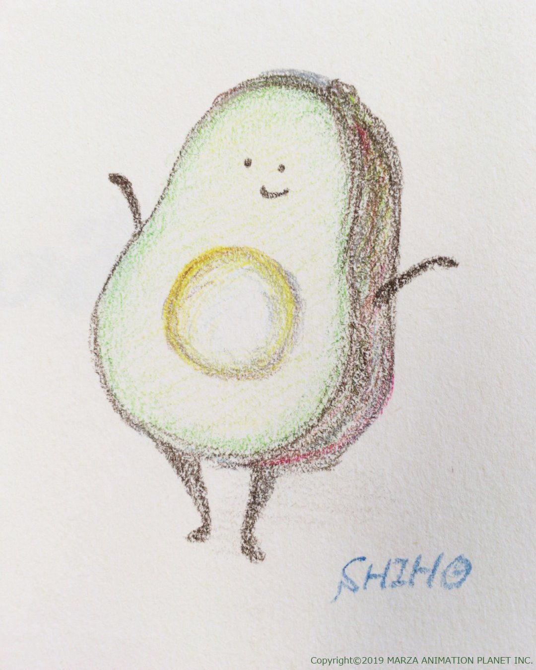 Marza Staff パントリーにスケッチブックを置いているせいか 食べ物の絵が多め 今日はアボカド Since A Sketchbook Is Placed In The Staff Lounge There Are Many Food Drawings On It Today S Menu Is Avocado Avocado Sketchbook Illustration