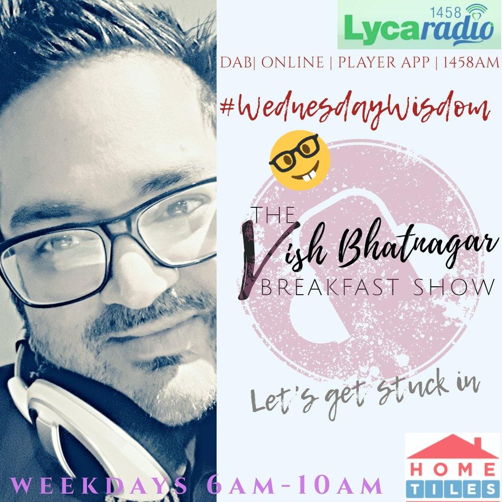 VishBhatnagar's tweet photo. Get stuck in from 6 'til 10am @LycaRadio1458 with #TheVishBhatnagarBreakfastShow #VBBS π₯° sponsored by #HomeTiles @HomeTilesUK #WednesdayWisdom #DesiTunes πΆπ΅πΆ #coffee β #answermyriddle #moviemayhemchart #showbiznews π« #riseandshine π #dontmissit π₯ https://t.co/xmG46nIAjW