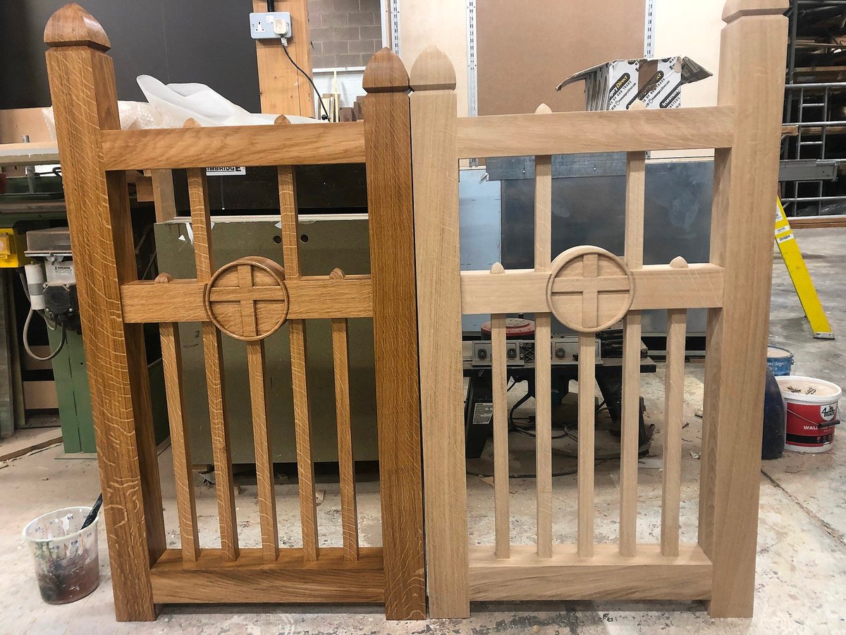 Our carpenter sent through this photo of the new gates for St Peter's, Llancillo, Herefordshire.
They're just receiving a lick of turpentine and linseed oil and can then be fitted.

No more sheep in the porch - hooray!

#WoodworkWednesday #wejustmadethatup #traditionalskills