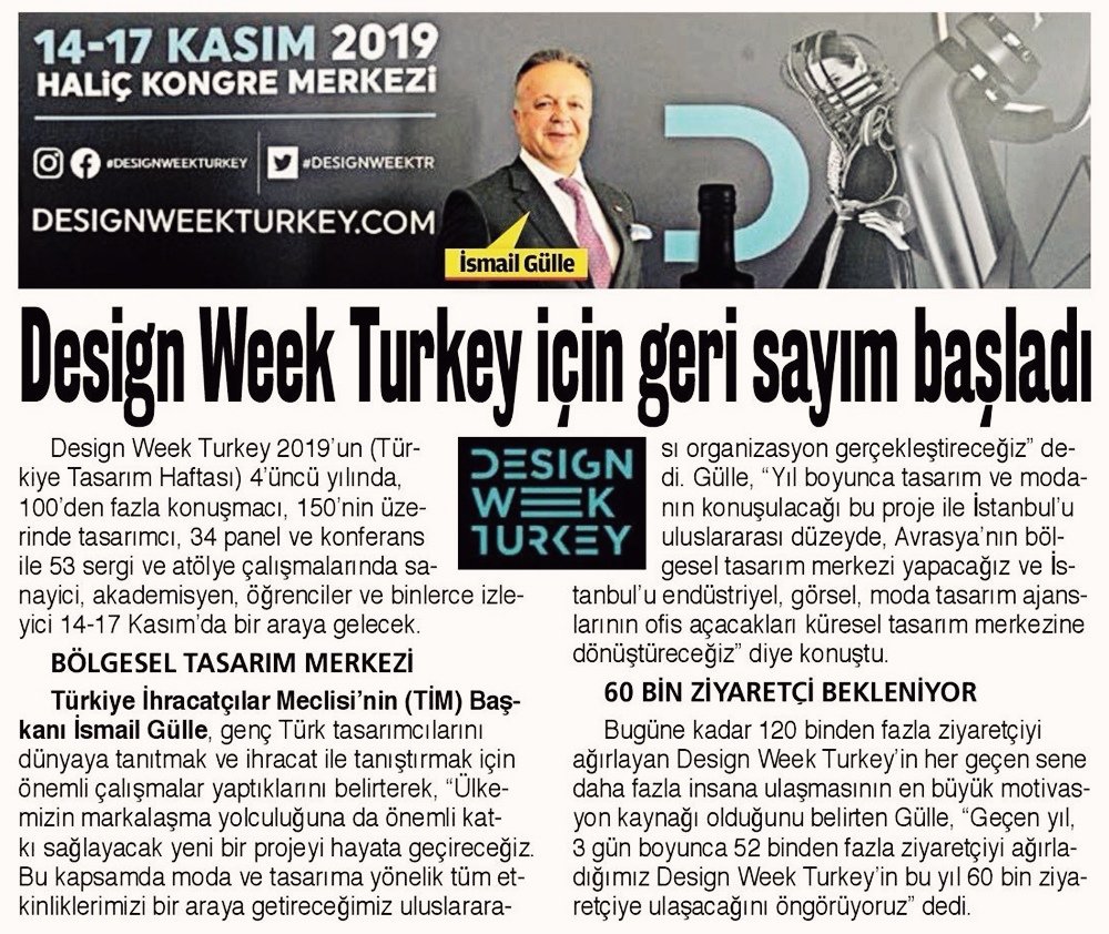ismail_gulle's tweet photo. 𝐃𝐞𝐬𝐢𝐠𝐧 𝐖𝐞𝐞𝐤 𝐓𝐮𝐫𝐤𝐞𝐲 𝟐𝟎𝟏𝟗
"İstanbul'u Küresel tasarım merkezine dönüştürüyoruz"
DWT, genç Türk tasarımcılarımızı dünyaya tanıtmak, ihracat ile tanıştırmak ve ülkemizin markalaşma yolculuğuna önemli katkı sağlayacak..
📇 14-17 Kasım 2019
#DesignWeekTurkey
#DWT19 https://t.co/ULfiZAIEqK