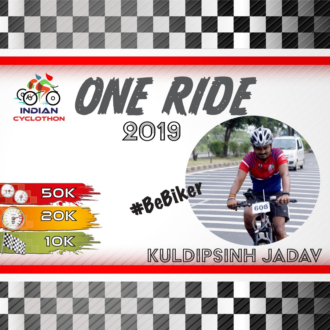 IndianCyclothon's tweet photo. Join hands with KuldipSinh Jadav in the journey towards fitness Powered by @IndianRunnersIN

ONE Ride Registration link https://t.co/BzuUYSKCco 

#oneride #bebiker #indiancyclothon #indianrunners #fitness #cycling 50k #20k #10k https://t.co/tKBJr9I0xg