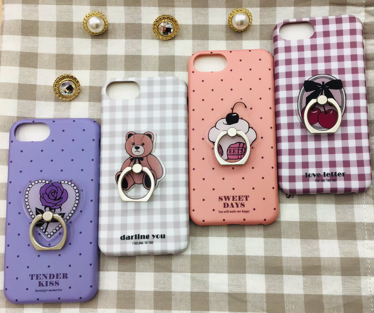 サンキューマートイオンタウン郡山店 スマホリング サンキューマートオリジナル秋の新作 Retro Girly の スマホリングが新登場 くま ケーキ バラ さくらんぼのスマホリングは 回転可能なので スマホスタンドにもなりますよ 今後も可愛い