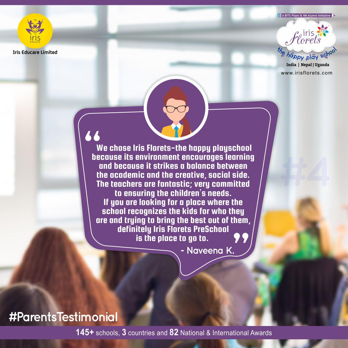 IrisEducare's tweet photo. #parentTestmonial
iris florets -the happy playschool
2019 - 20 Mid-Term Admissions open for India's most coveted preschool.
Speak to our counselor at π +91 91330 23399 or Visit https://t.co/UHTnunyh9z for more details.
#irisflorets #iriseducare #bestplayschool #bestpreschool https://t.co/bO7QYgcO9u