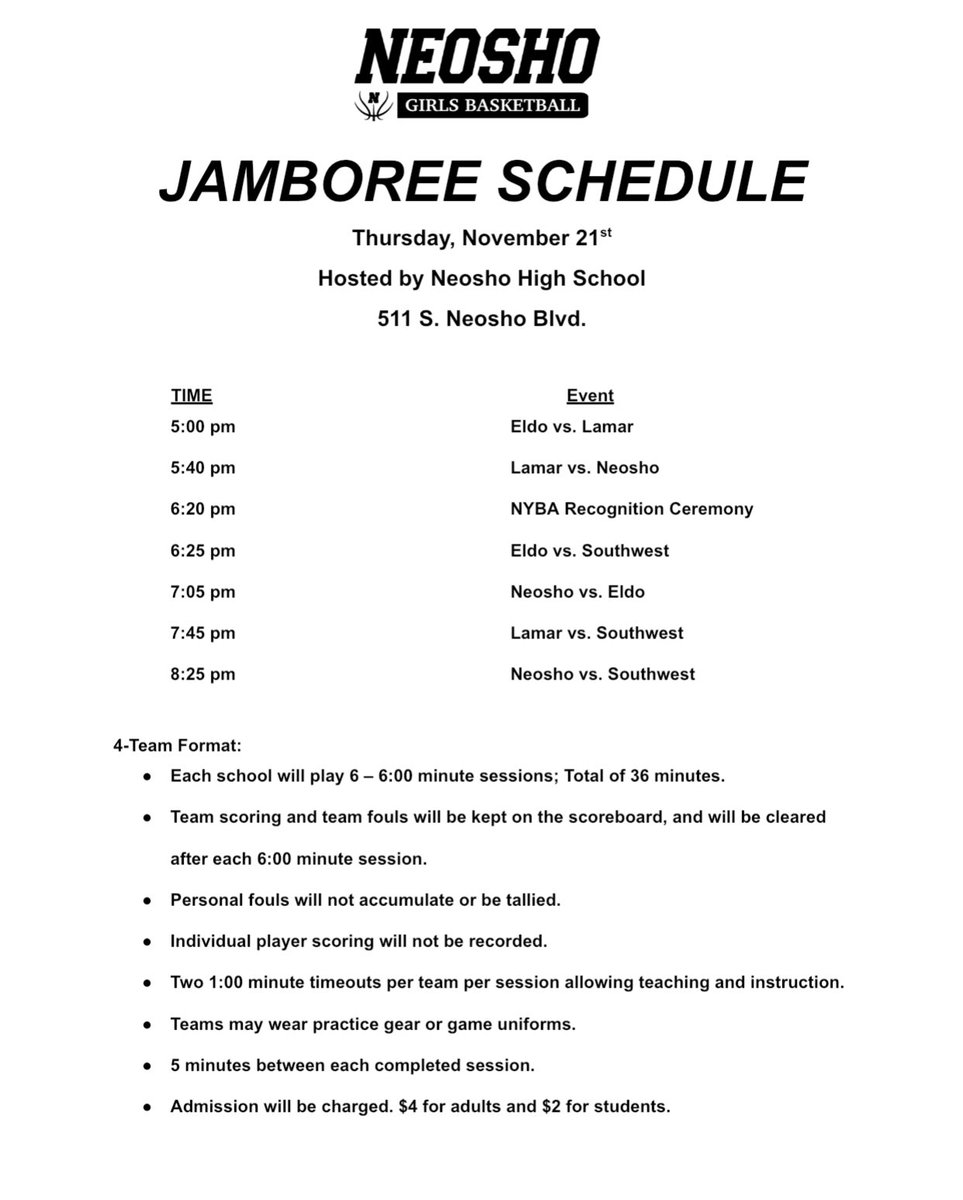 NeoshoGBB's tweet image. Can’t wait to get started next Thursday! Basketball is FINALLY here!!! Great programs coming in to take part in the action &amp;amp; we feel extremely lucky to host @ladytigerGBB, Southwest HS, and El Dorado HS!