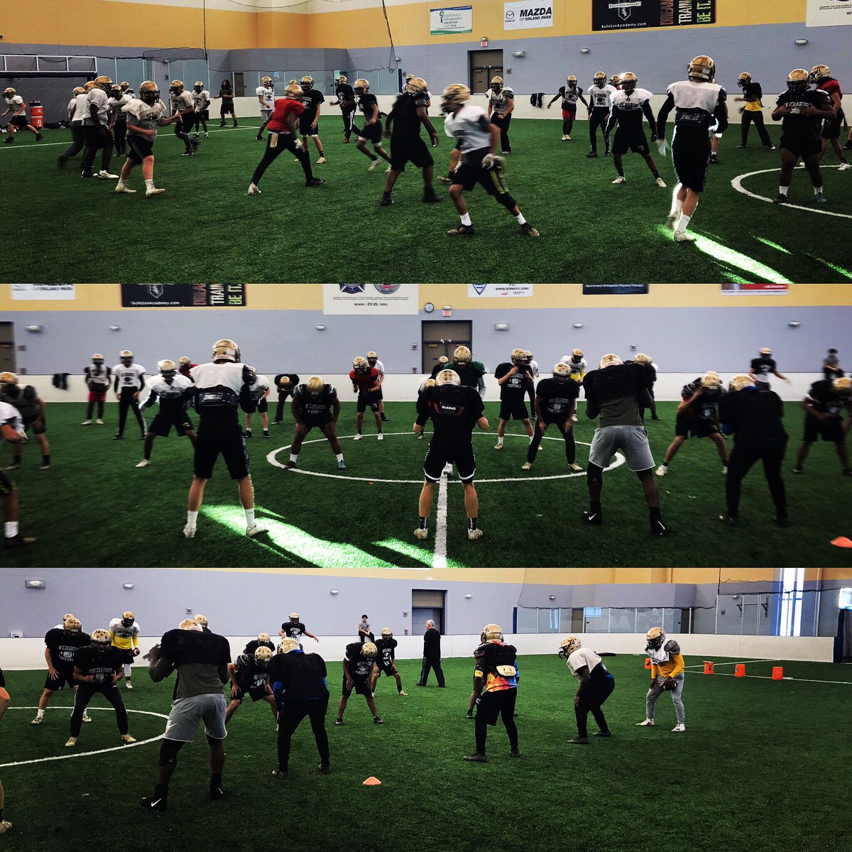 HLR_FOOTBALL's tweet photo. Great practice indoors today at the Orland Park Sportplex. Huge #thankyou to @VillageOrlandPk for the hospitality today. We can’t wait to get back after it tomorrow! #FINISH #WeAreRICHARDS https://t.co/j1sucxnl8Z