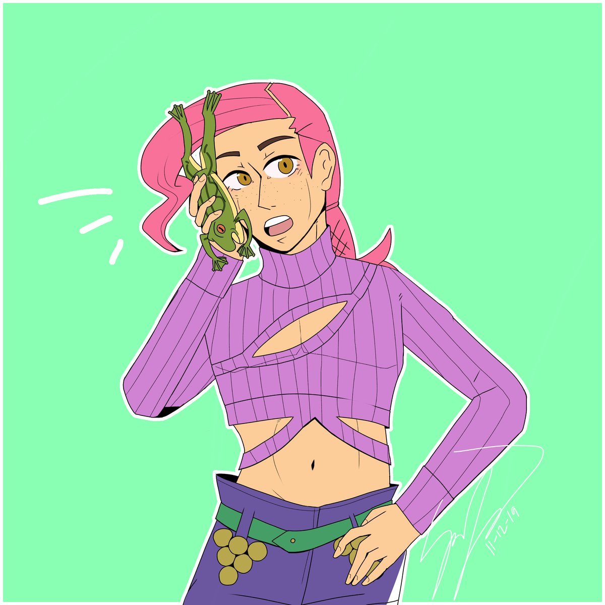 iowkey_ioki's tweet photo. You used to call me on your frog phone
#JoJosBizarreAdventure #doppio #frogphone https://t.co/TdfoarSRjY