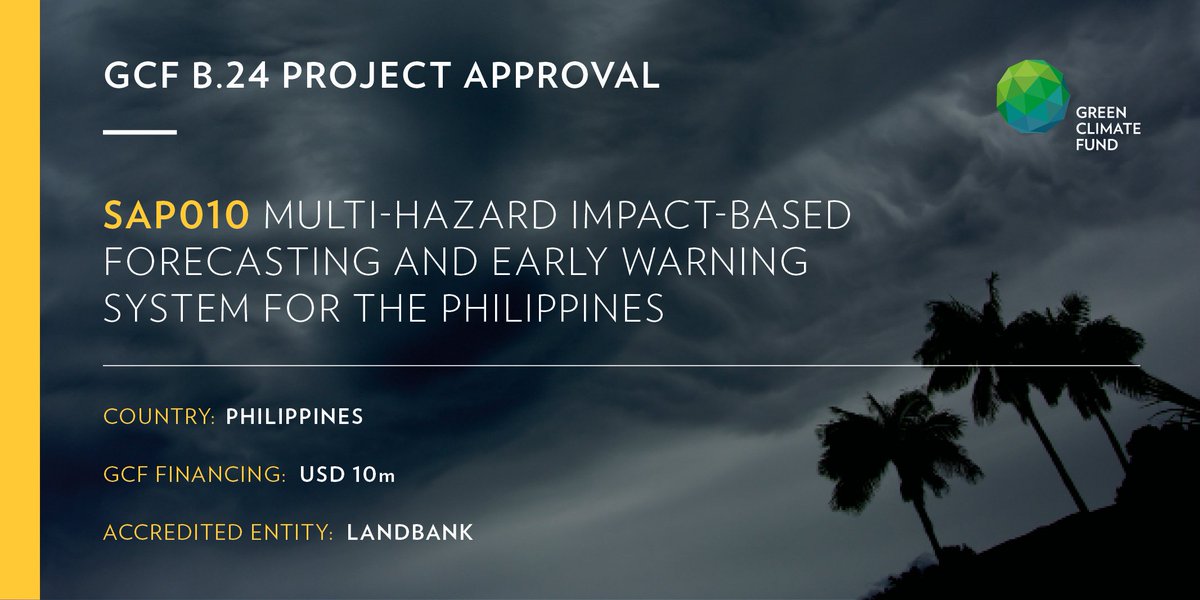 GCFPilipinas's tweet photo. Philippines secures approval for its first Green Climate Fund @theGCF proposal! 🇵🇭🥳 

Read more: https://t.co/huyYzRX3am https://t.co/ipoNiwQeww