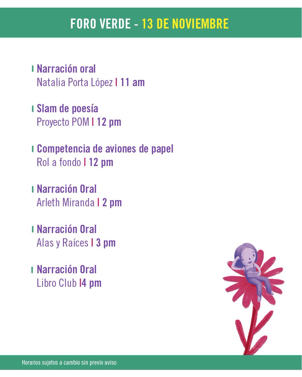 FILIJCDMX's tweet photo. Esta es la programación de actividades en el #Día6, en la #FILIJ39. 
¡Consúltala y planea tu visita!
#TodosSomosFILIJ 
#FILIJEnElCenart
#25AñosCenart https://t.co/56XGwfoqdk