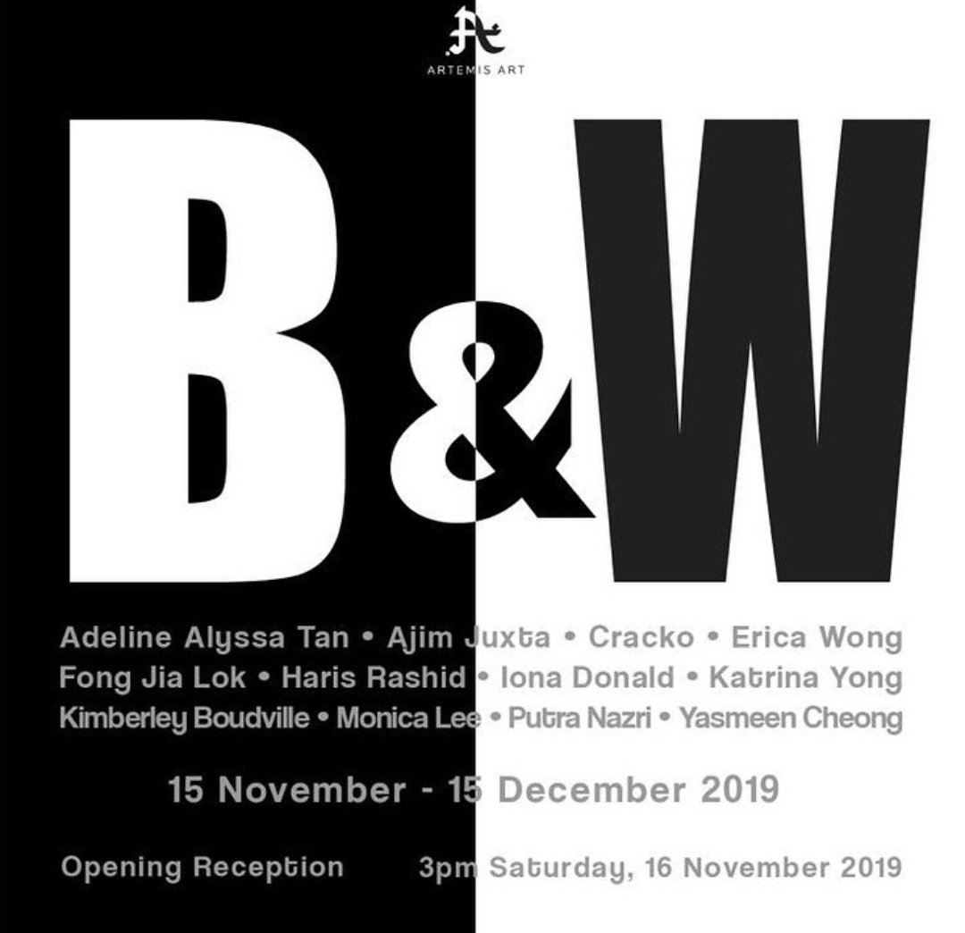 ARTOMovement's tweet photo. B&amp;W 

16.11.19 | Sat | 3pm | @ArtemisArtKL 

#ARToOpening https://t.co/hOHR8CFdOk