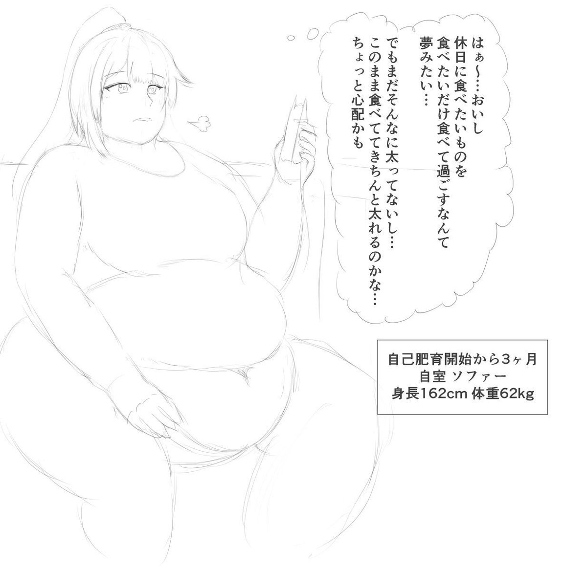 ライス大盛 女子高生 美咲さんの楽しい自己肥育生活 前編 ー肥満化シークエンス ー 美咲さんが17歳の誕生日を機に 昔からの夢だった自己肥育による超肥満体への道を歩み出す 的な感じのお話です ストーリー雑w 肥満化