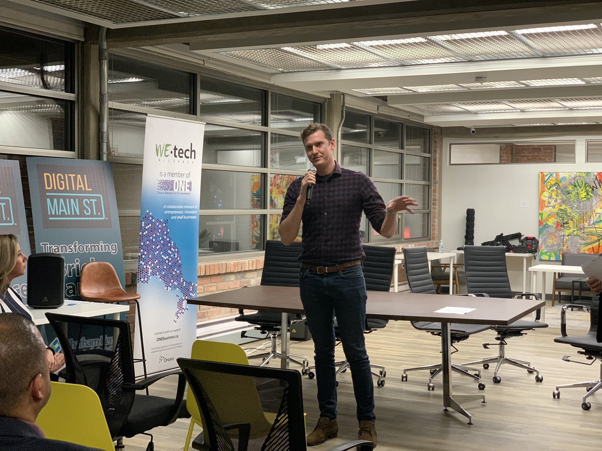 YvonnePilon's tweet photo. .@andrewtompsett of @CKEcDev highlighting “tech companies to watch” beyond 2020 at tonight’s #TeCKNight.
Thanks for hosting @soar_innovation!! https://t.co/0h2XCPUOf5