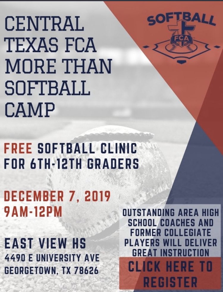 Rouse_FCA's tweet photo. Great opportunity for our local 6th-12th grade softball players! Register here: https://t.co/H1PkECYVvl https://t.co/xflq6W5WHY