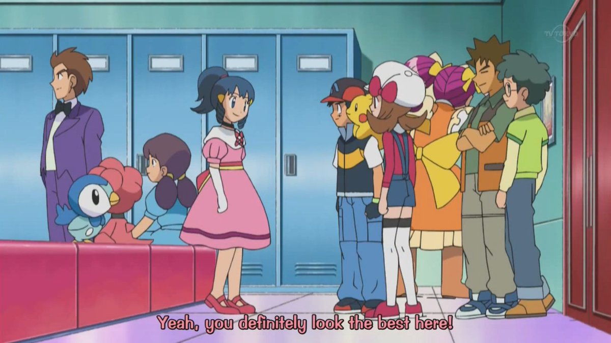 Literally one of my favorite scenes in pokemon. Ash doesn't hear Lyra saying "look the best", but Dawn doesn't either, so they both look dense and I love it. Usually Ash is looked down upon from other characters for being kinda dumb, now is has someone with him