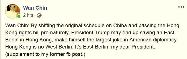 U.S. senators push for earlier vote on Hong Kong rights bill as violence in the city rises. Under the collaboration of the communist driven Pan-Democrats, Hongkongers fell into CCP's plot and spoiled President Trump's schedule on China.